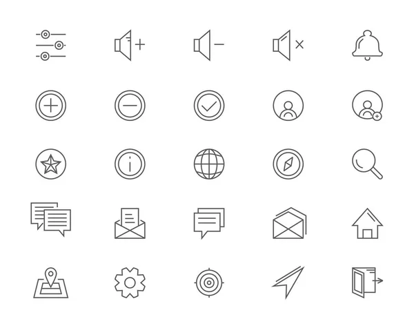 Iconos de línea para UI — Vector de stock