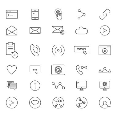 30 satır simgeler sosyal