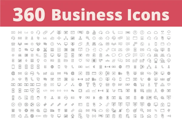 360 business ikoner — Stock vektor