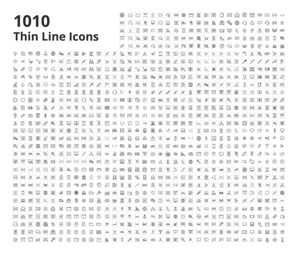 Pacchetto di 1010 Icone — Vettoriale Stock