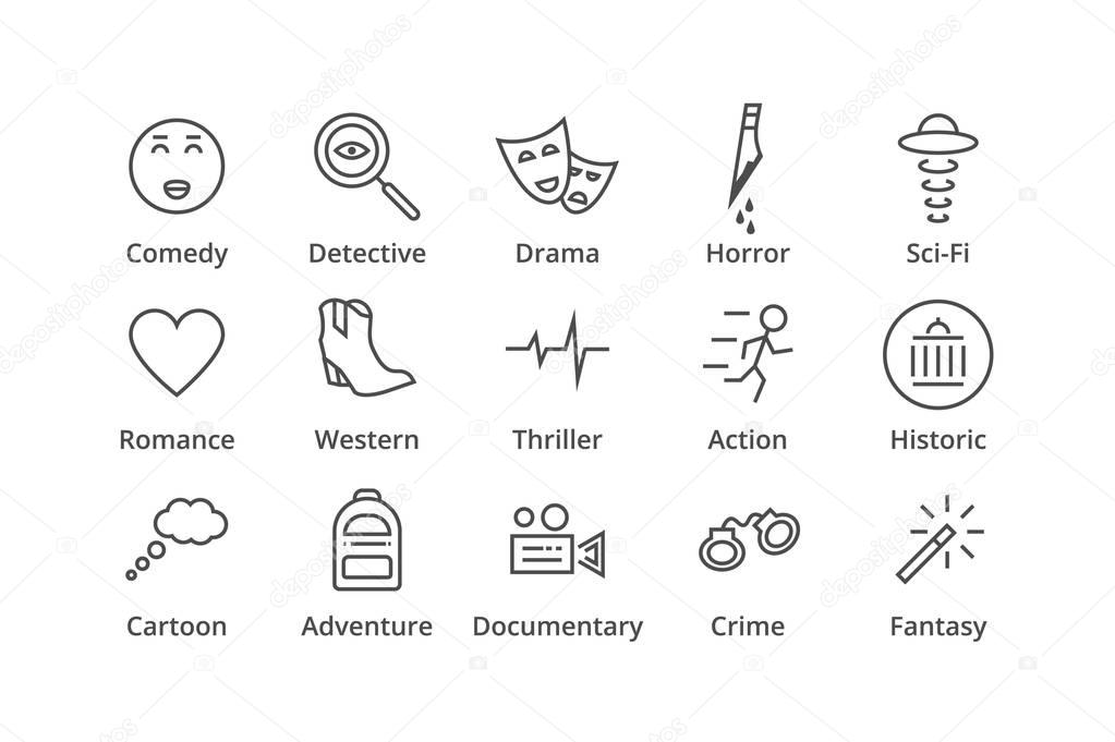 Genres. Include detective, comedy, sci-fi etc