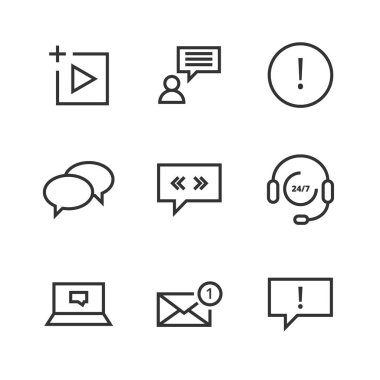 9 sohbet ince çizgi simgesi