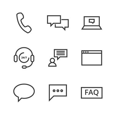 9 sohbet ince çizgi simgesi