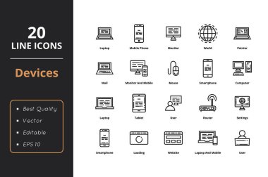 20 aygıt hattı simgeleri