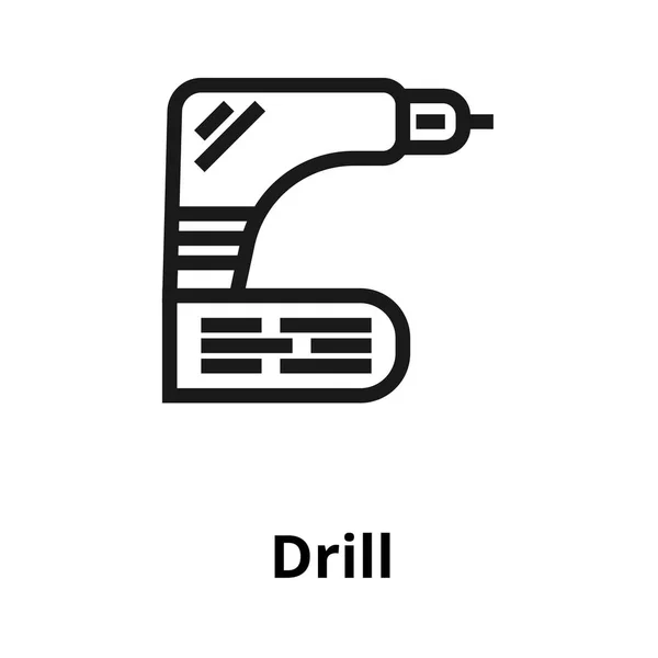 ドリル細い線アイコン — ストックベクタ