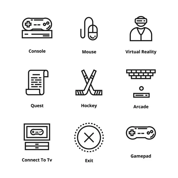 Game Line icons — Stock Vector