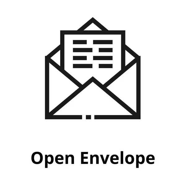 Icono de línea de sobre abierto — Vector de stock