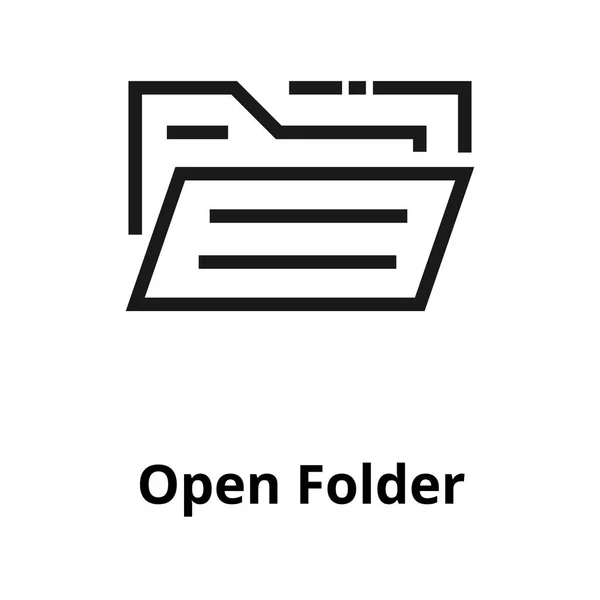 Open folder line icon — Stock Vector