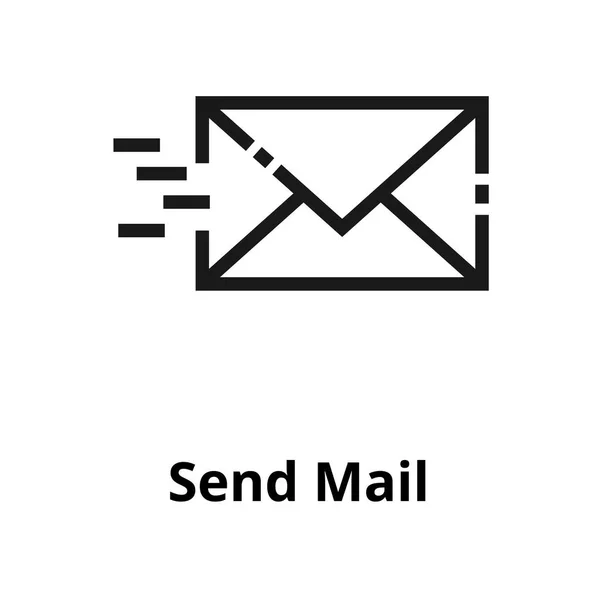 Envoyer une icône de ligne de courrier — Image vectorielle