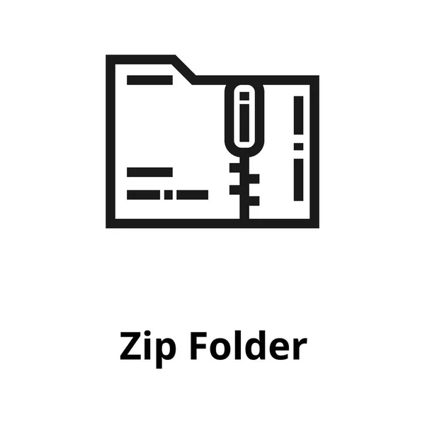 Zip 폴더 라인 아이콘 — 스톡 벡터