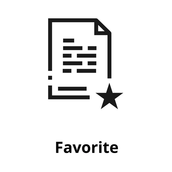 Icono de línea de documento favorito — Vector de stock