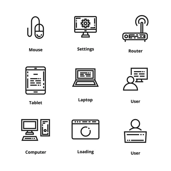 Icono de línea de dispositivos — Vector de stock