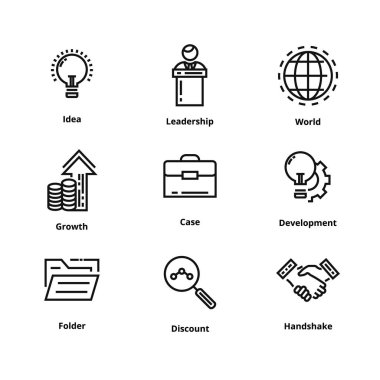 9 iş hattı ikonları/simgeleri