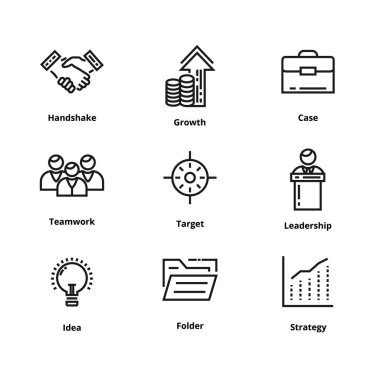 9 iş hattı ikonları/simgeleri