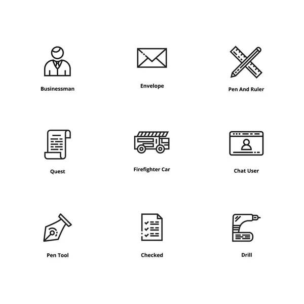 Set Von Hochwertigen Liniensymbolen Symbol Für Web Und Benutzeroberfläche — Stockvektor