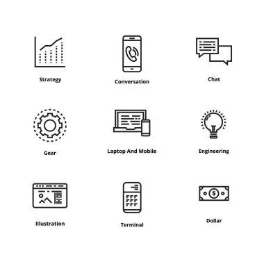 Yüksek kaliteli çizgi simgeler. Kullanıcı arayüzü ve web için ince çizgi simgeleri