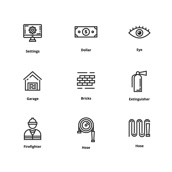 9 icône de ligne mince — Image vectorielle