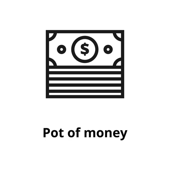Pote de ícone de linha de dinheiro —  Vetores de Stock