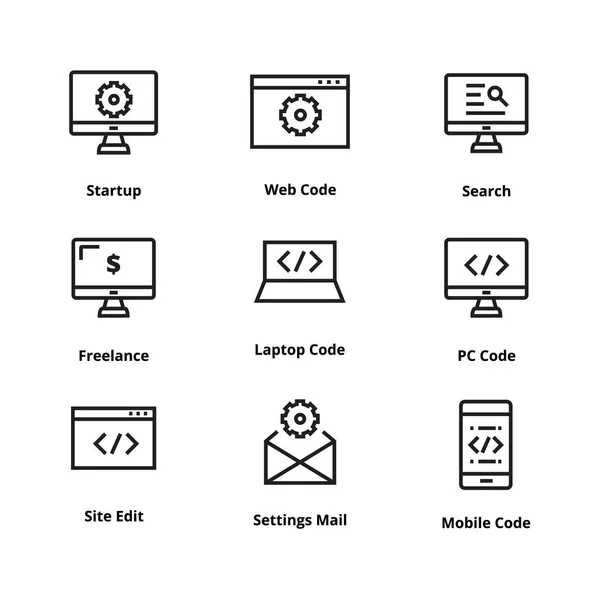 9 Symbole für Entwicklungslinien — Stockvektor