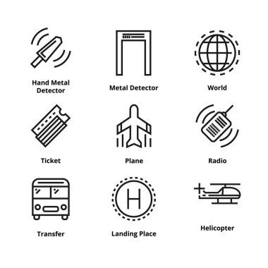 9 Havaalanı hattı simgeler
