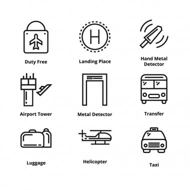 9 Havaalanı hattı simgeler.