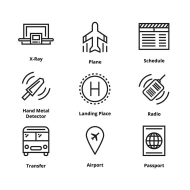 9 Havaalanı hattı simgeler.