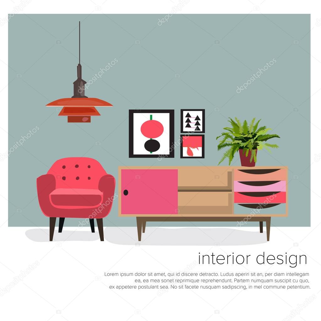 vector furniture set illustration.