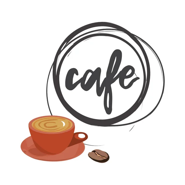 Café redondo logo . — Vector de stock