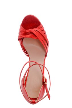kadın kırmızı moda sandalet