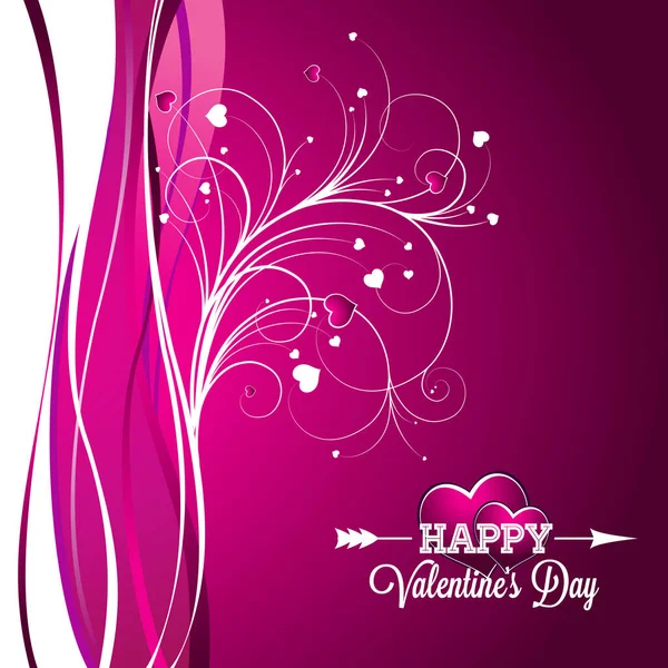 Vector Valentinstag Illustration mit Typografie-Design auf violettem Hintergrund. — Stockvektor