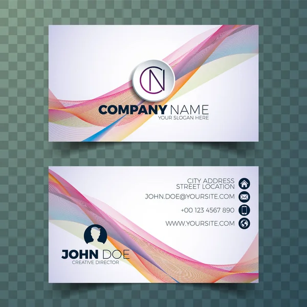 Vector modern business card design template on clean background. — Stock Vector