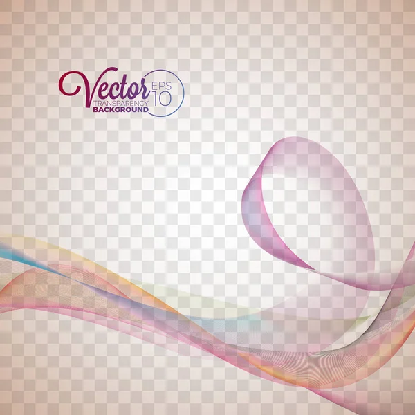 Elegante vector que fluye diseño de onda de color sobre fondo transparente. — Vector de stock