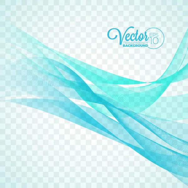 Elegante vector stroomt blauwe Golf ontwerp op transparante achtergrond. — Stockvector