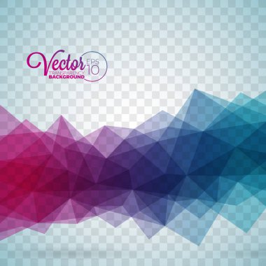 Soyut vektör geometrik üçgenler tasarım şeffaf arka plan üzerinde. Poligonal illüstrasyon.