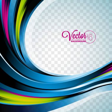 Soyut vektör dalga tasarım şeffaf arka plan üzerinde.