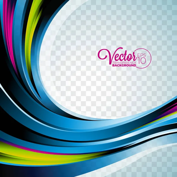 Abstraktní vektorová design vlna na průhledném pozadí. — Stockový vektor