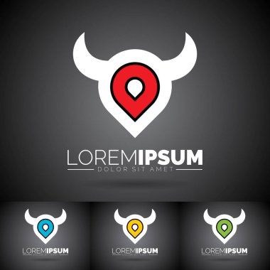 Tasarım elemanları içeren Vektör Soyut Logo Tasarım Şablonu. Koyu arkaplan üzerinde Temiz Sembol çizimi