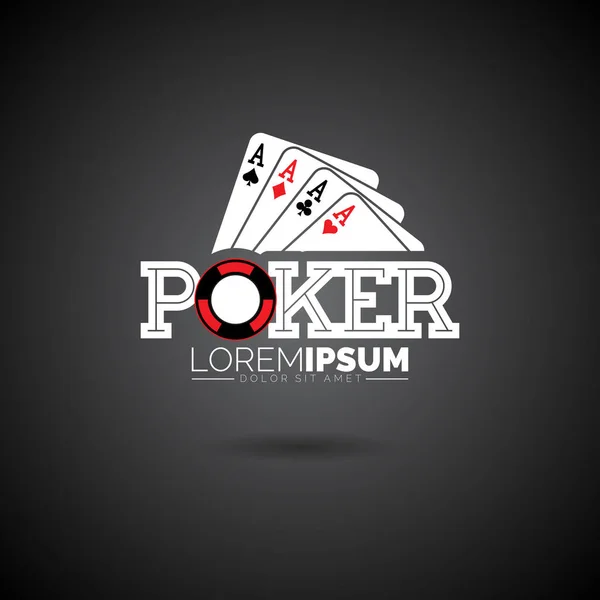 Modelo de Design de Logotipo de Vector Poker com elementos de jogo . — Vetor de Stock