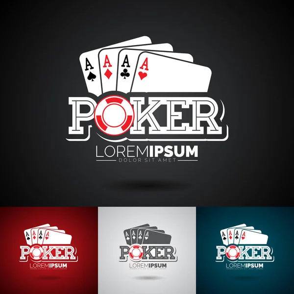Vector Poker Logo designmall med spelande element. — Stock vektor