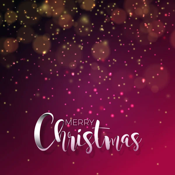 Vector illustratie op een kerstthema met gloeiende lichtjes en typografie. Creative Holiday ontwerp voor wenskaart. — Stockvector