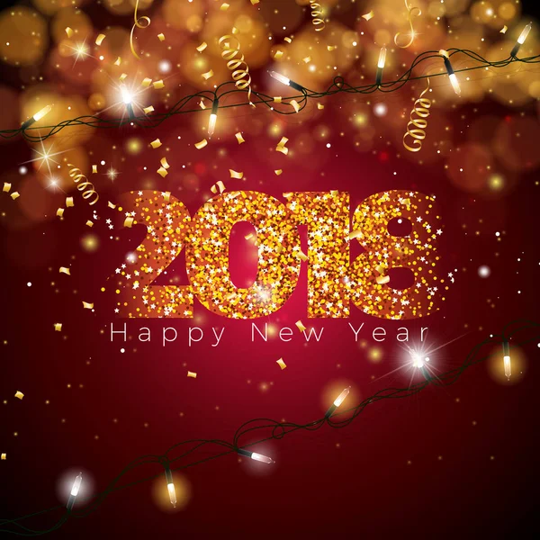 Вектор Happy New Year 2018 на шикарном красочном фоне с типографским дизайном. EPS 10. — стоковый вектор