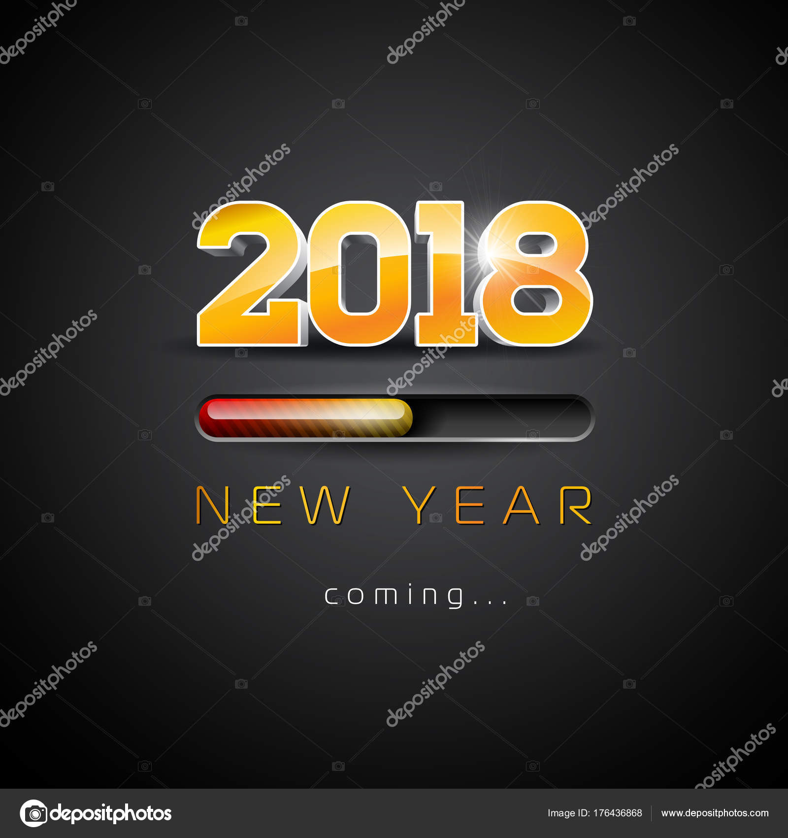 2018 venuta illustrazione di nuovo anno con il numero 3d e barra di ... Numero di premium
