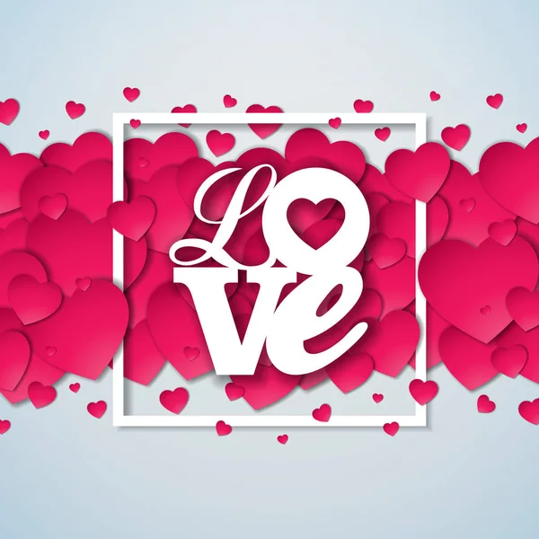 Šťastný Valentýn ilustrace s červeným krbem na lesklém bílém pozadí. Vektorové svatební a Love Theme Design pro blahopřání, Pozvánka na večírek nebo Promo nápis. — Stockový vektor