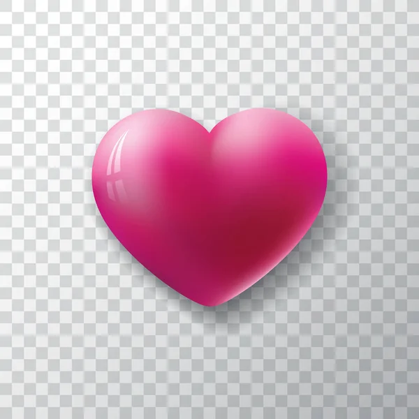 Día de San Valentín Fondo con el corazón brillante sobre fondo transparente. Ilustración vectorial de vacaciones para tarjeta de felicitación, póster y pancartas . — Archivo Imágenes Vectoriales
