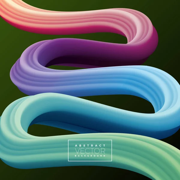 Astratto 3D colorato curva linea di sfondo. Illustrazione artistica del colore liquido vettoriale. Concetto creativo di presentazione o comunicazione Poster Design. — Vettoriale Stock