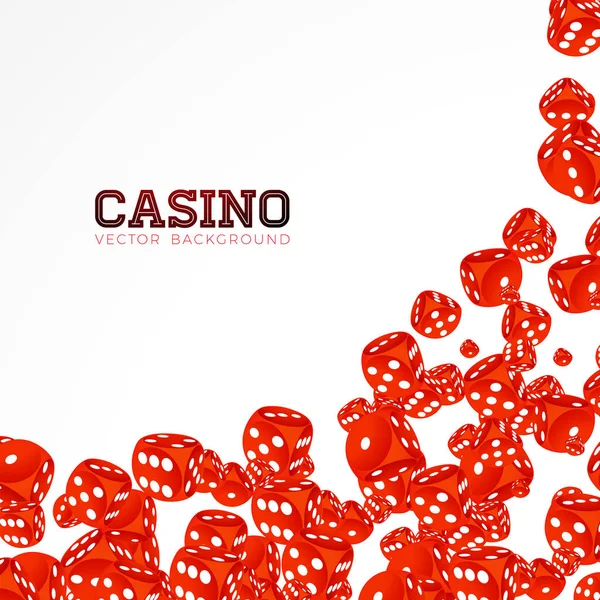 Illustration de casino avec des dés flottants sur fond blanc. Jeu vectoriel élément de conception isolé. — Image vectorielle