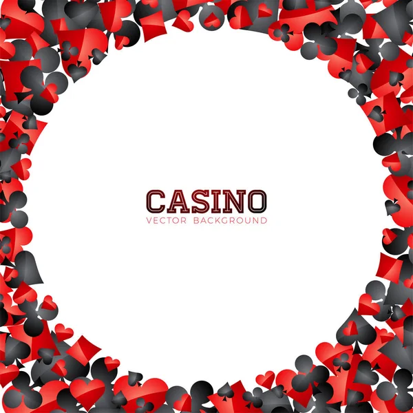 Cassino jogando símbolos de cartas no fundo branco. Vector Gambling elemento de design flutuante isolado . — Vetor de Stock