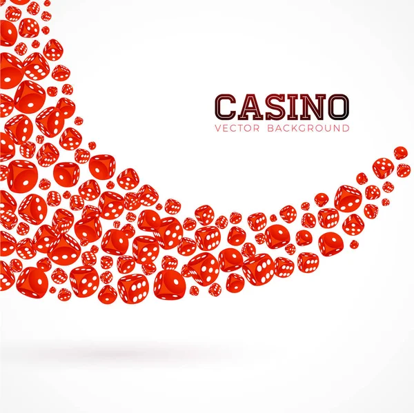 Illustrazione del casinò con dadi galleggianti su sfondo bianco. Gioco d'azzardo vettoriale elemento di design isolato. — Vettoriale Stock