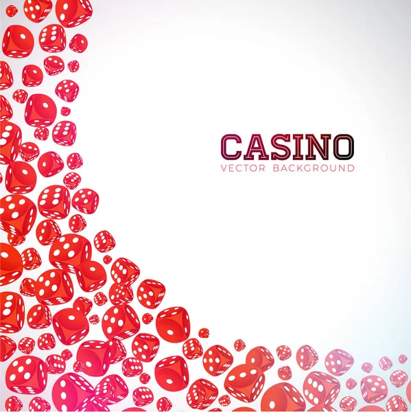 Casino illustratie met zwevende dices op witte achtergrond. Vector gokken geïsoleerd ontwerp element. — Stockvector