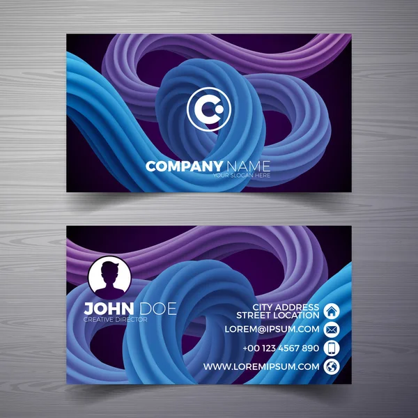 Plantilla de diseño de tarjeta de visita moderna vectorial con fondo abstracto. Ilustración de identidad corporativa con logotipo simple. — Vector de stock